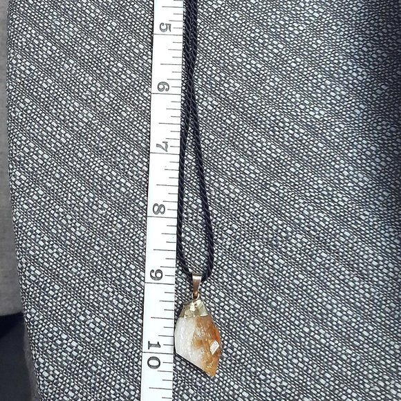 Raw Citrine Pendant on a Silk Chord - Picture 9 of 9